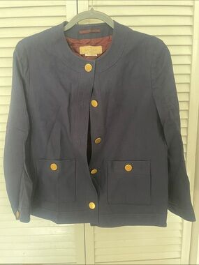 Gucci Navy Cotton Jacket with Gold Buttons